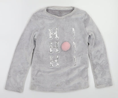 F&F Girls Grey Animal Print  Top Pyjama Top Size 8-9 Years
