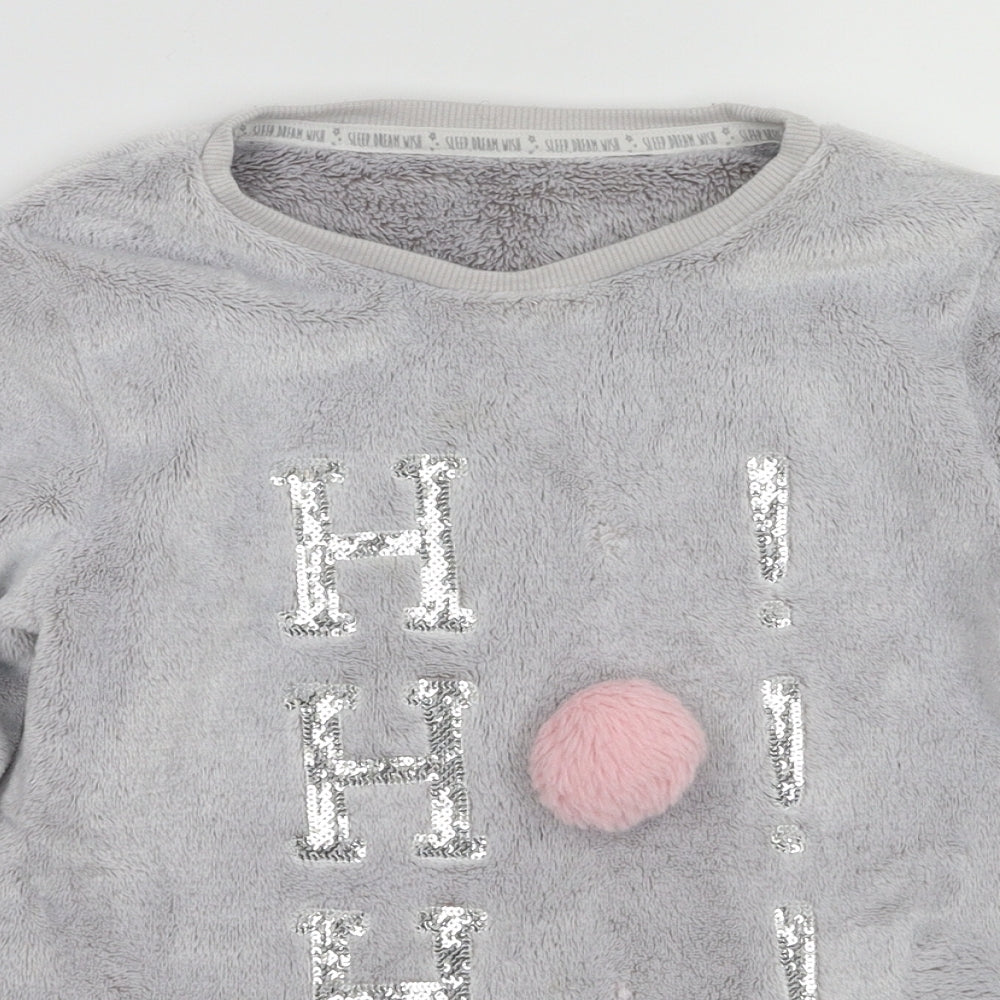 F&F Girls Grey Animal Print  Top Pyjama Top Size 8-9 Years