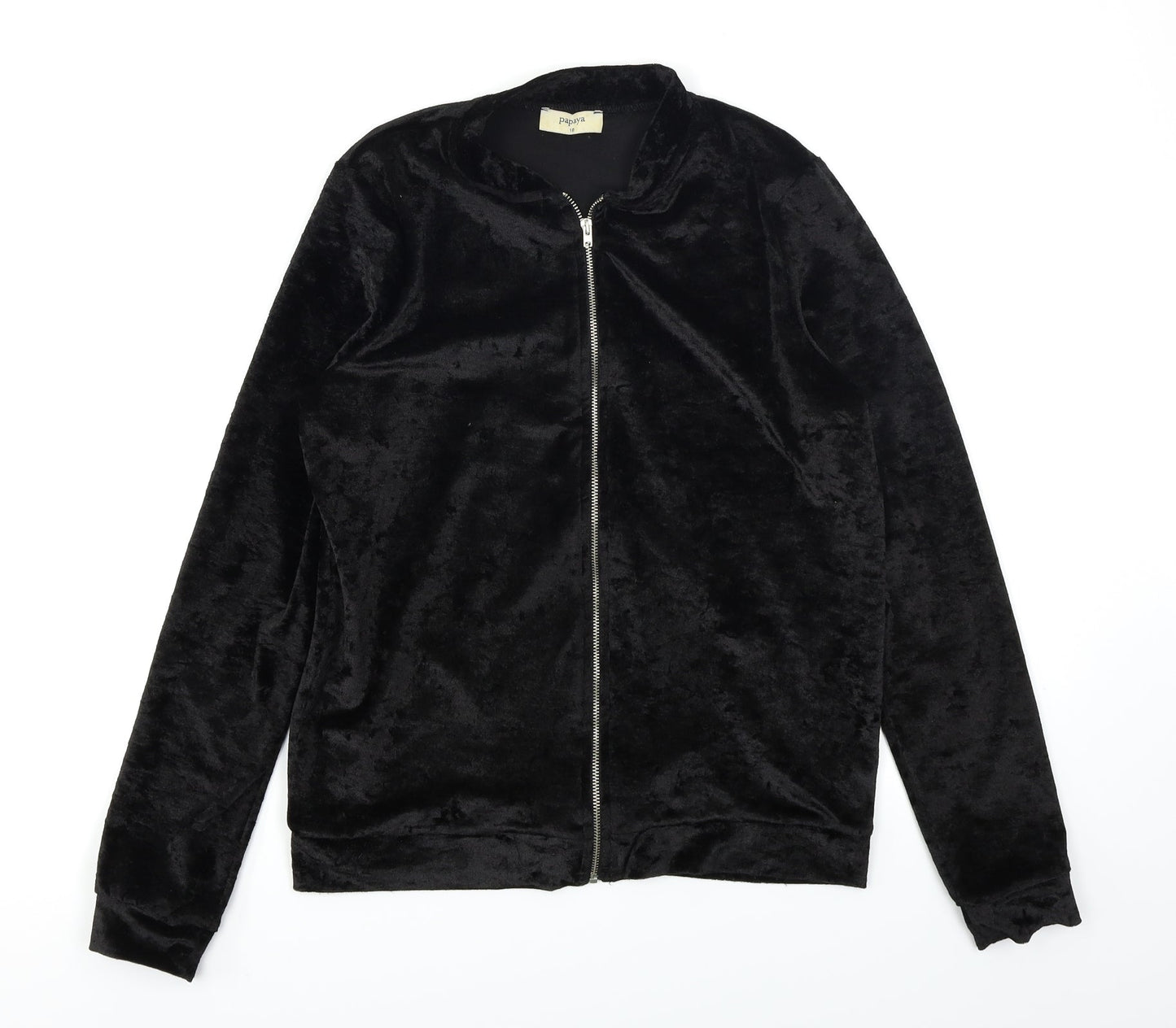 Papaya Womens Black  Velour Jacket  Size 10
