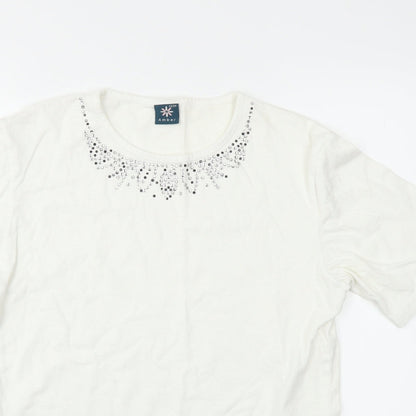Amber Womens White   Basic T-Shirt Size 12