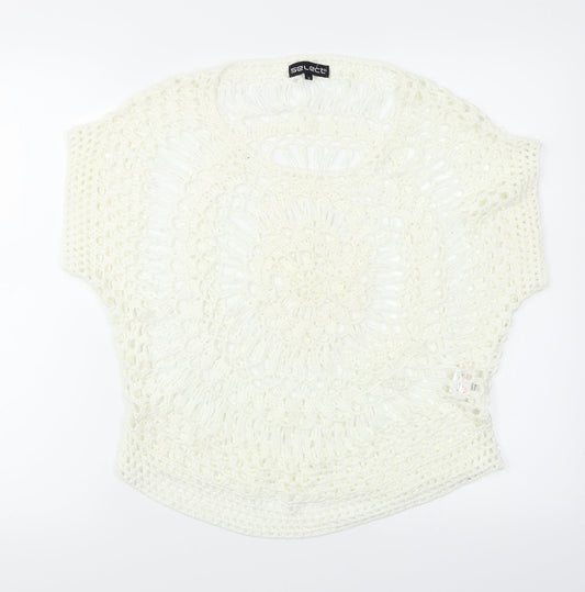 Select Womens White   Pullover Jumper Size M