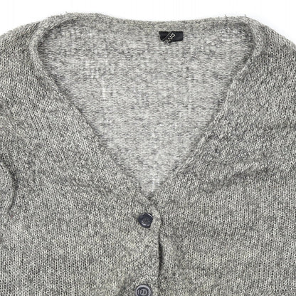 Divided Womens Grey  Knit Cardigan Jumper Size 12