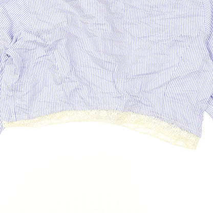 Womens UK Size XL Fenn Wright Manson Blue Cropped Button-Up
