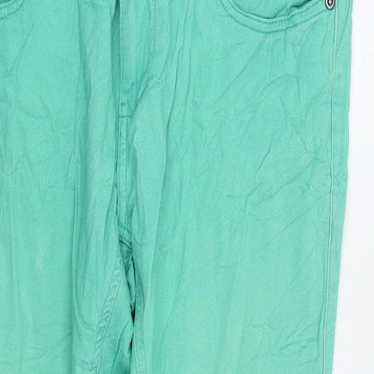 Womens UK Size 10 OKAY Regular Fit Capri Green Jeans