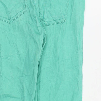 Womens UK Size 10 OKAY Regular Fit Capri Green Jeans