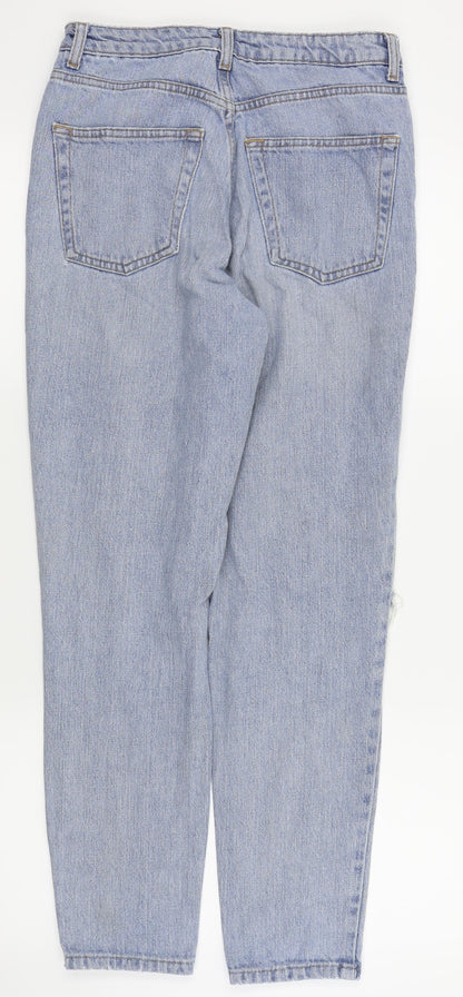 Topshop Womens Blue   Straight Jeans Size 28 in L31 in - ripped jeans