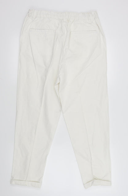 Womens UK Size 12 LABEL BE Regular Fit  White Trousers