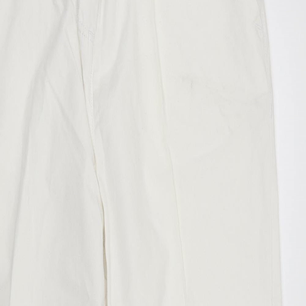 Womens UK Size 12 LABEL BE Regular Fit  White Trousers