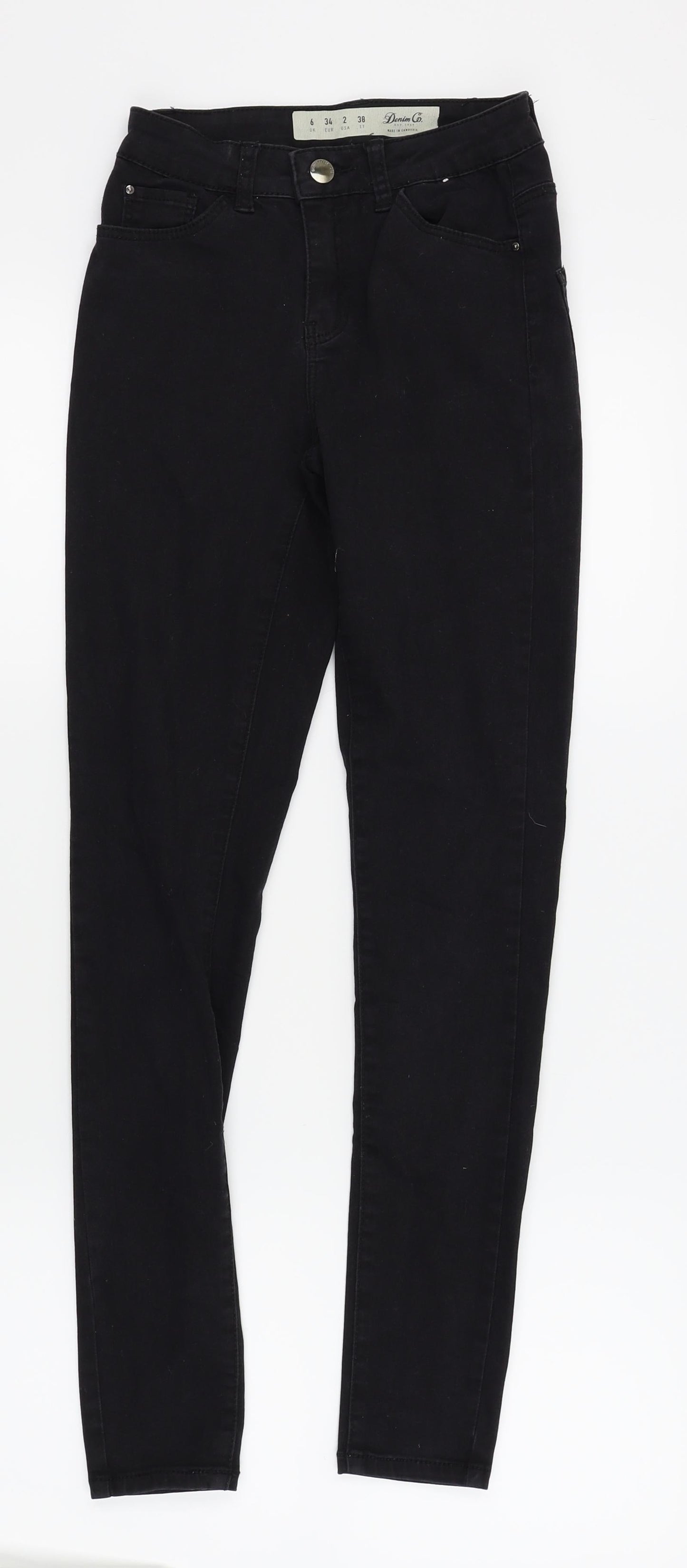 Womens UK Size 6 denim and co Regular Fit Skinny Black Jeans