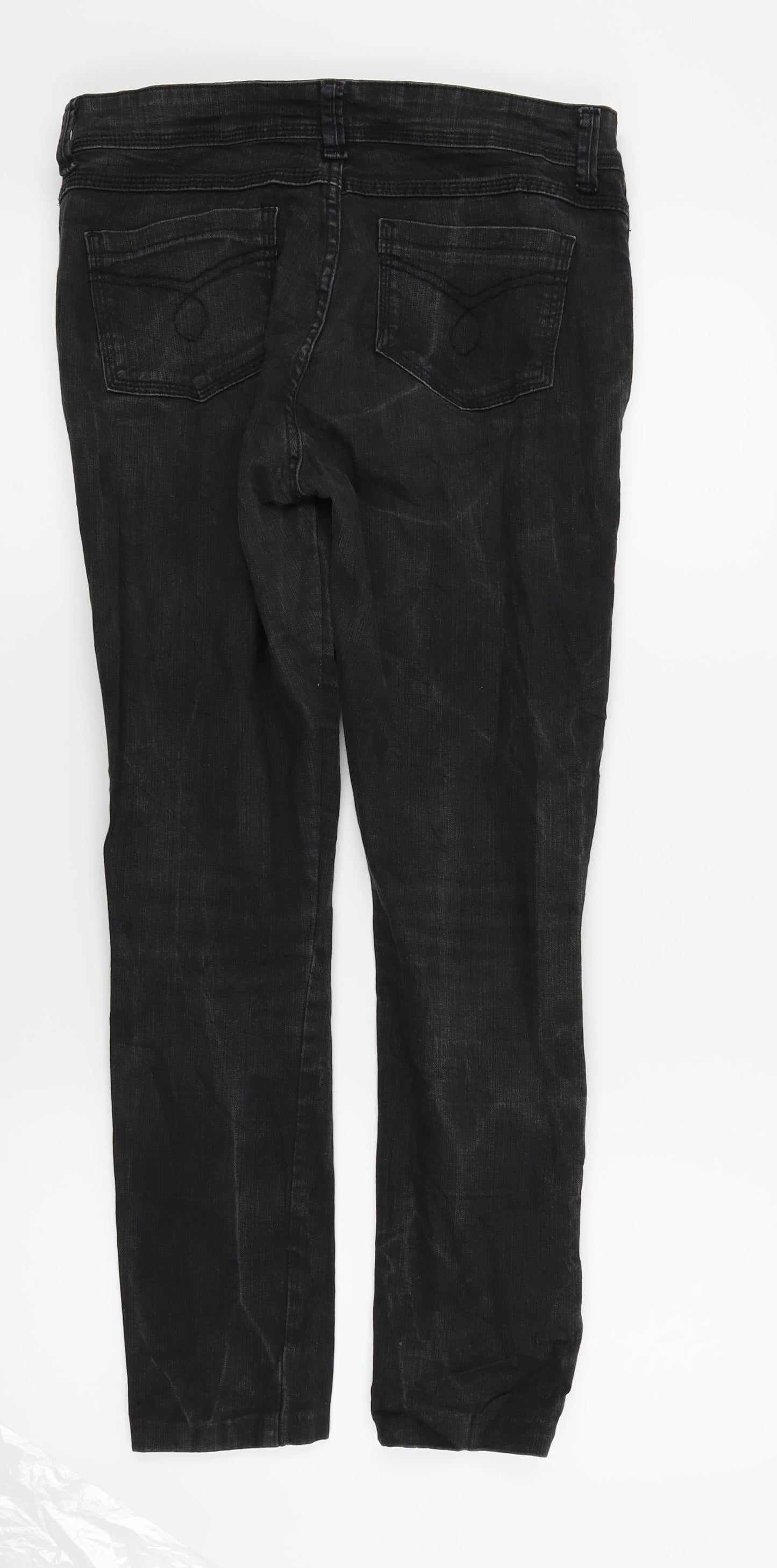 Womens UK Size 12 DENIM AND CO Regular Fit Skinny Black Jeans