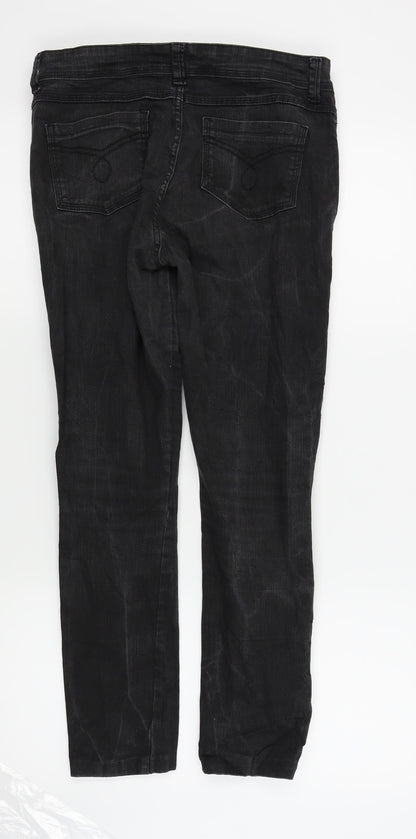 Womens UK Size 12 DENIM AND CO Regular Fit Skinny Black Jeans