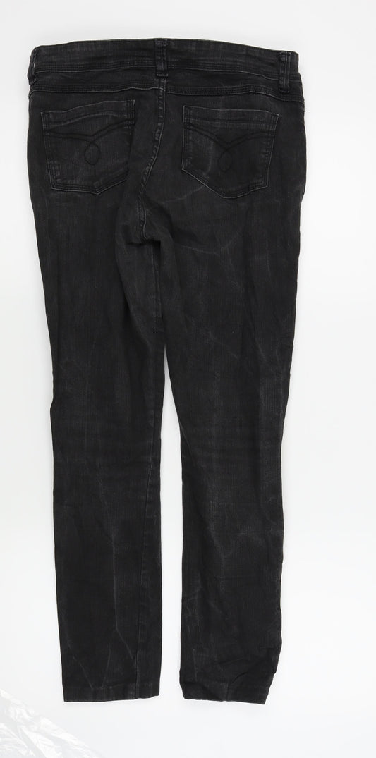 Womens UK Size 12 DENIM AND CO Regular Fit Skinny Black Jeans