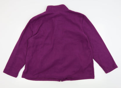 Anne De Lancay Womens Pink Floral  Full Zip Jumper Size XL  - Fleece