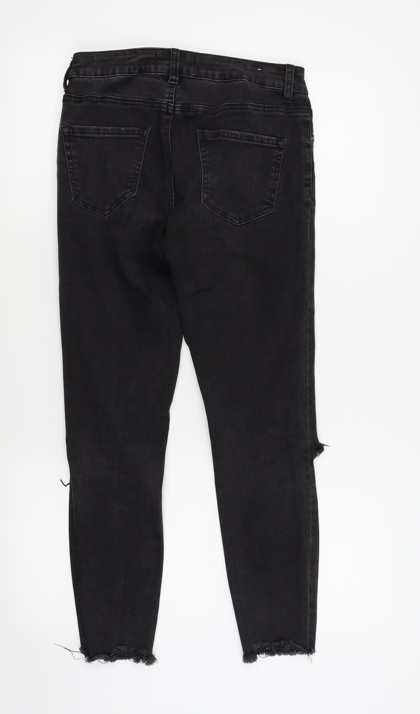 New Look Womens Black Floral  Skinny Jeans Size 10 L24 in