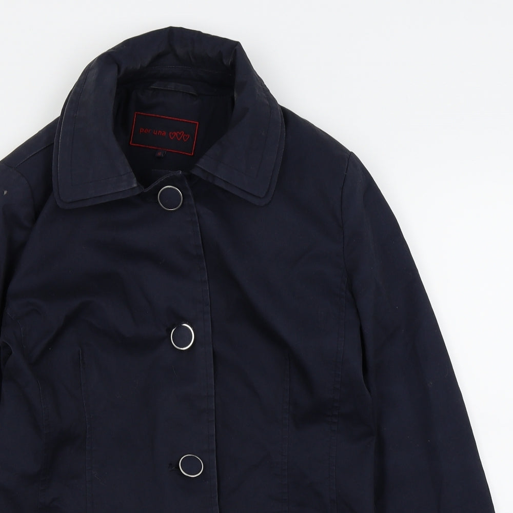 Womens UK Size 12 Per Una Blue Rain Coat