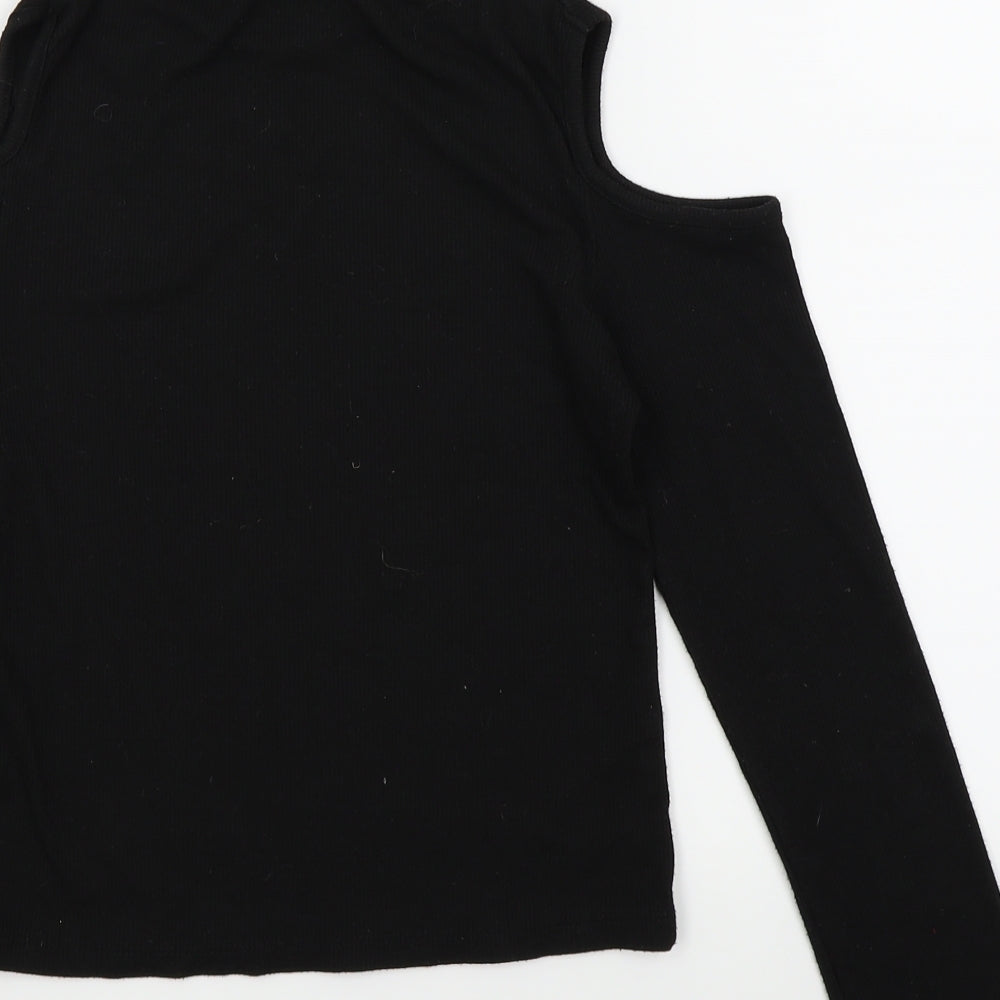 YD Girls Black   Basic T-Shirt Size 11-12 Years