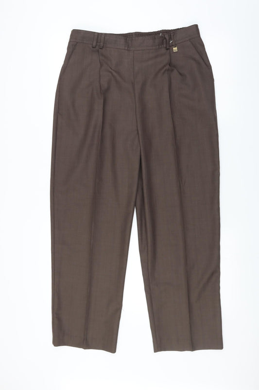AMARANTO Womens Brown   Trousers  Size 14 L27 in