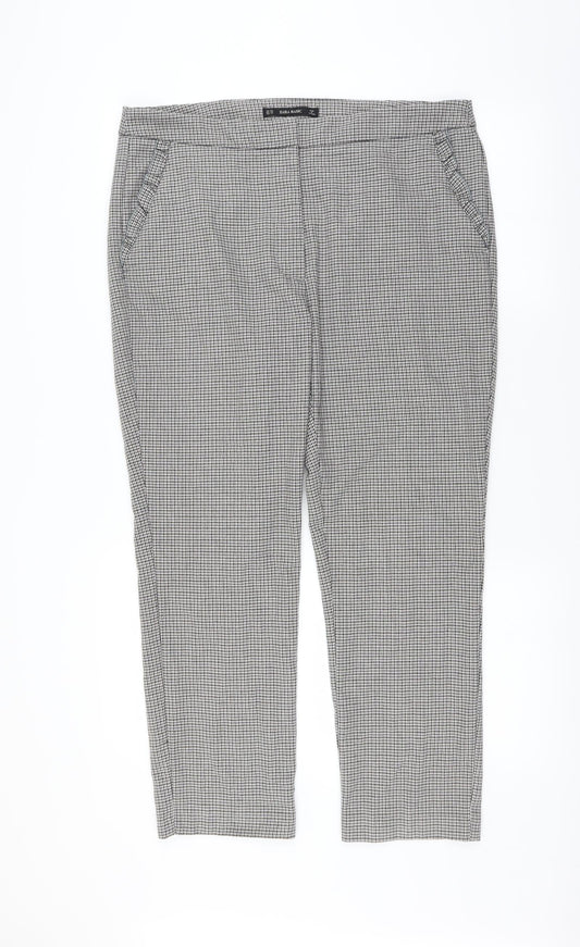 Womens UK Size 2XL Zara Regular Fit  Grey Trousers