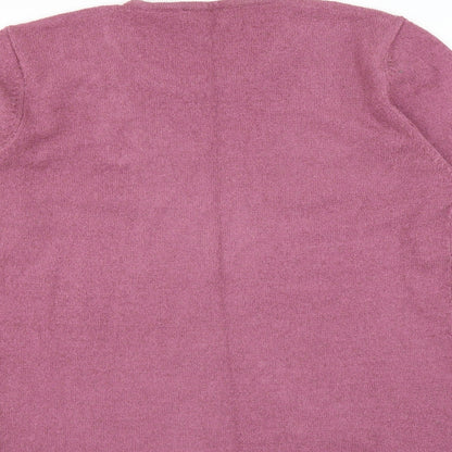 Vilona Womens Pink   Pullover Jumper Size 16  - Floral embroidery