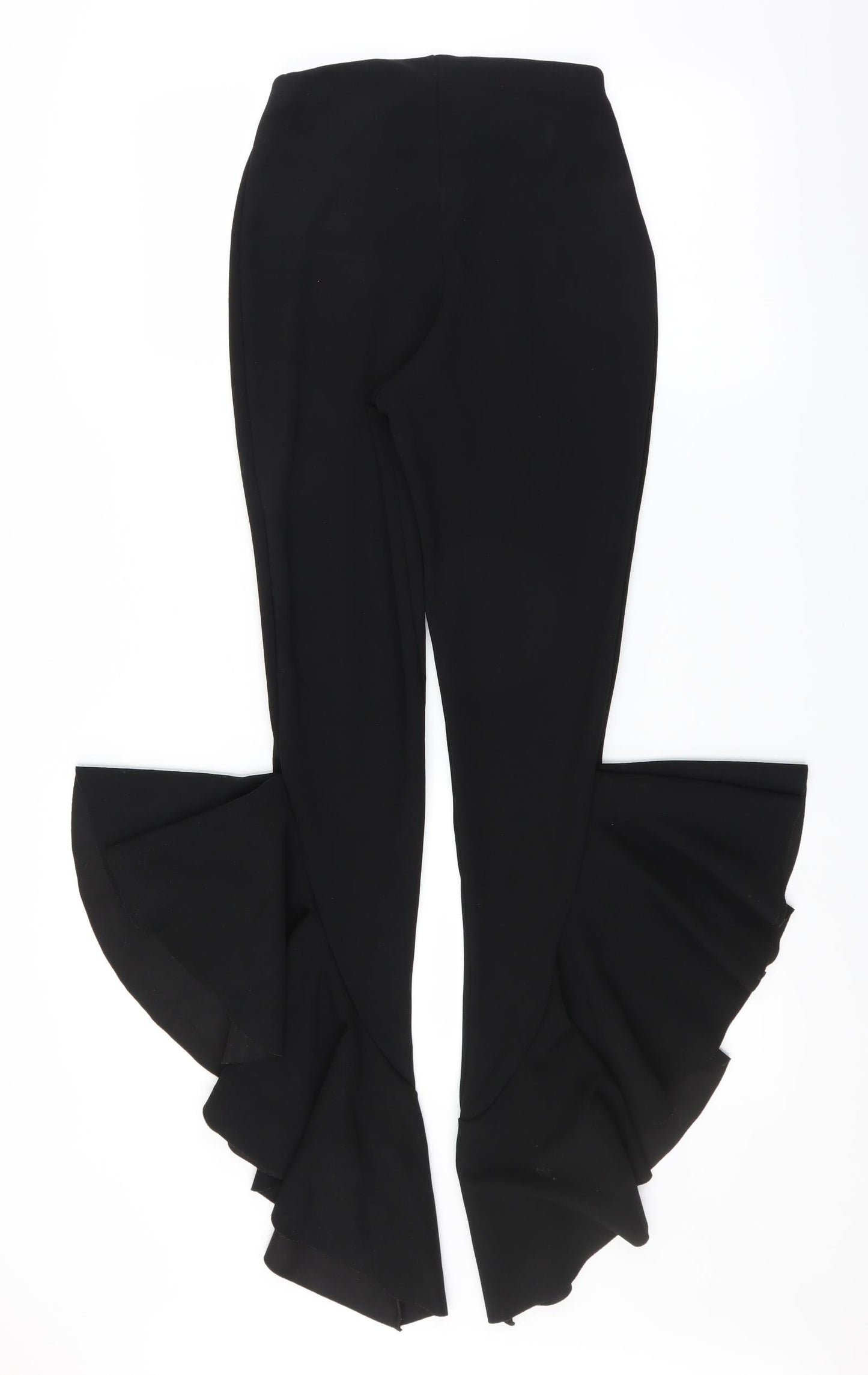 Missguided Womens Black   Trousers  Size 8 L33 in - Ruffle Hem