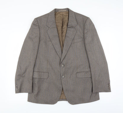 Campbell Brown Mens Brown Striped  Jacket Suit Jacket Size 42