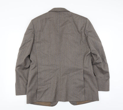 Campbell Brown Mens Brown Striped  Jacket Suit Jacket Size 42