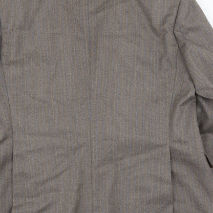 Campbell Brown Mens Brown Striped  Jacket Suit Jacket Size 42