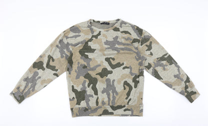 Select Mens Green Camouflage  Pullover Sweatshirt Size S