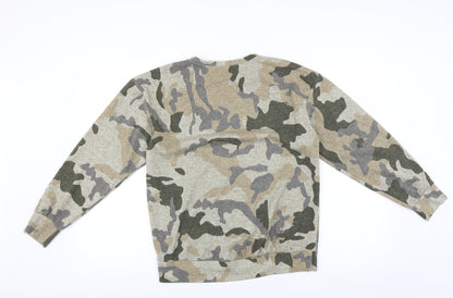 Select Mens Green Camouflage  Pullover Sweatshirt Size S
