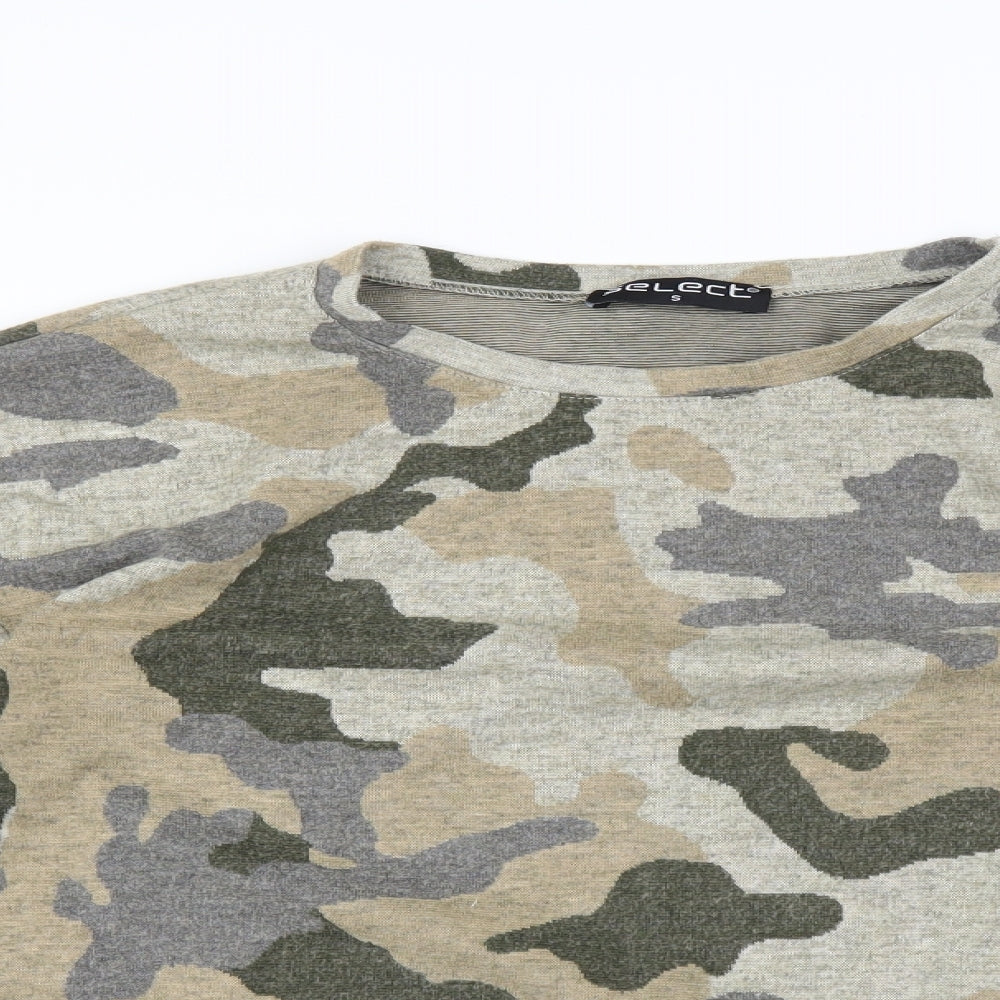 Select Mens Green Camouflage  Pullover Sweatshirt Size S