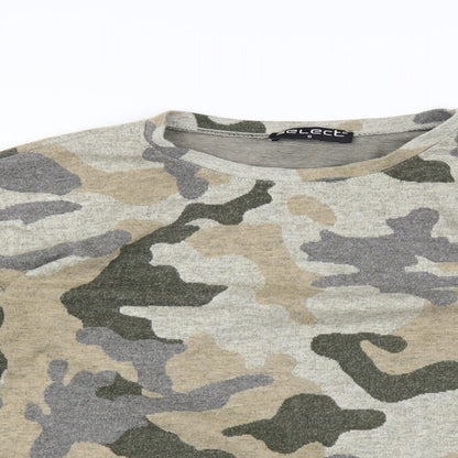 Select Mens Green Camouflage  Pullover Sweatshirt Size S