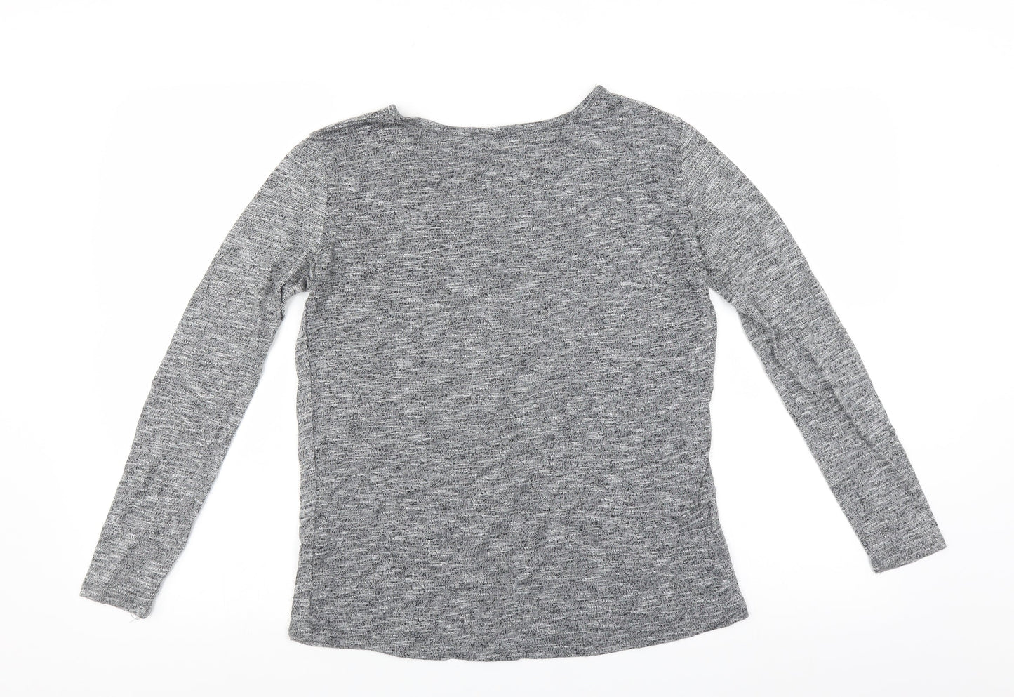 Primark Womens Grey   Pullover Jumper Size 10  - floral beading detail