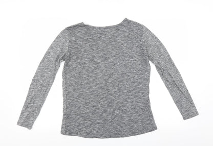 Primark Womens Grey   Pullover Jumper Size 10  - floral beading detail