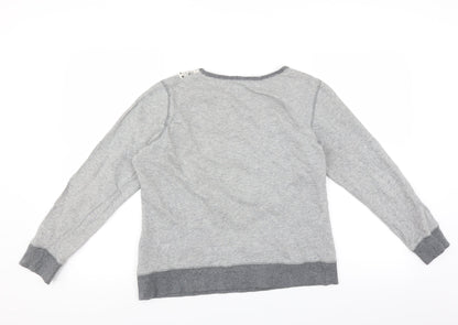 New Look Womens Grey   Pullover Sweatshirt Size 16  - crochet detail