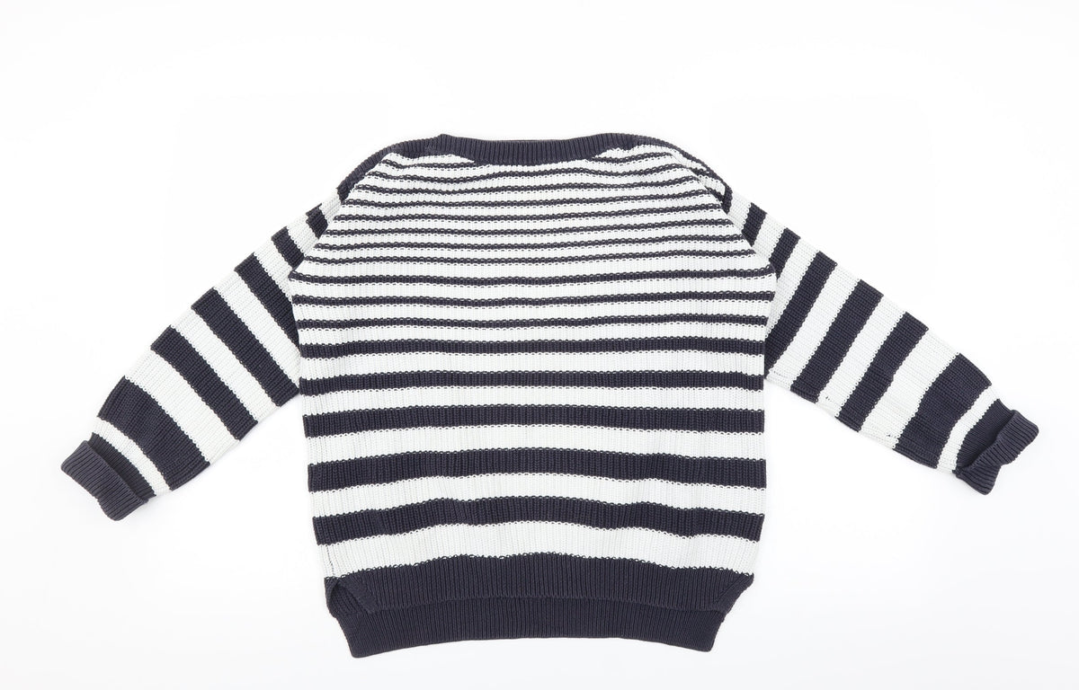 Marks & Spencer Womens Blue Striped  Pullover Jumper Size M