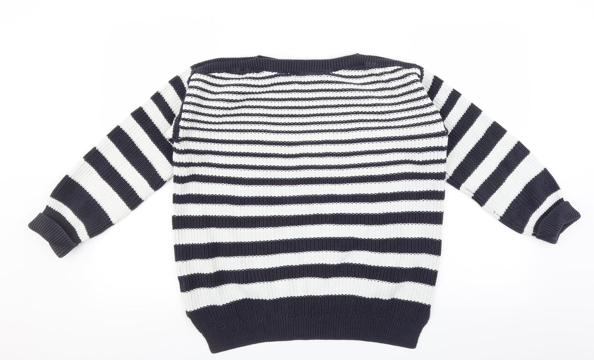 Marks & Spencer Womens Blue Striped  Pullover Jumper Size M