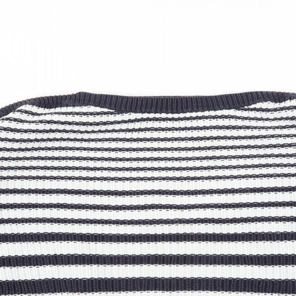 Marks & Spencer Womens Blue Striped  Pullover Jumper Size M