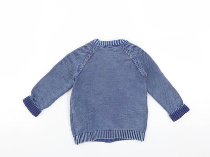 F&F Boys Blue   Cardigan Jumper Size 12-18 Months