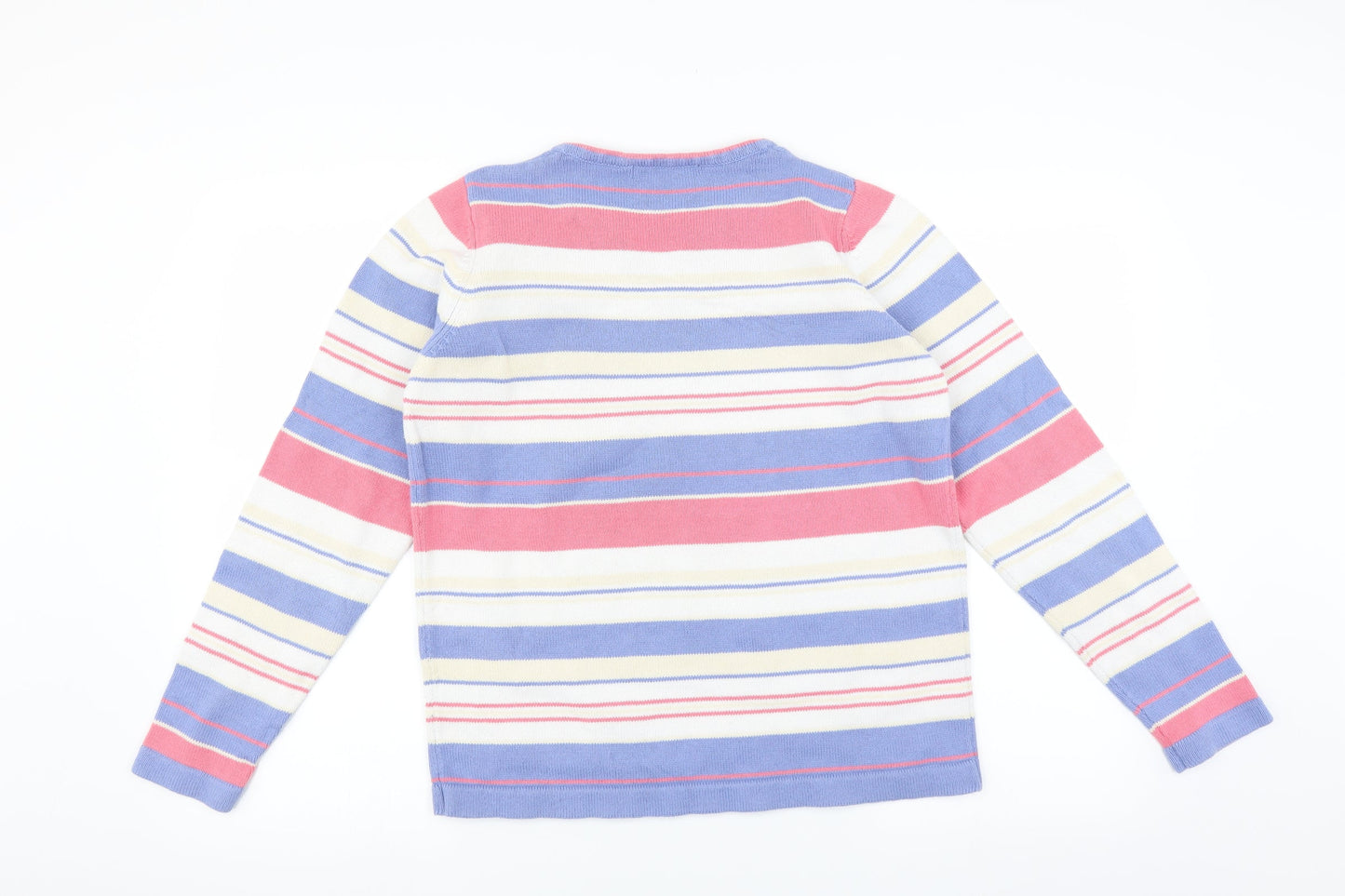 EWM Womens Blue Striped  Pullover Jumper Size M