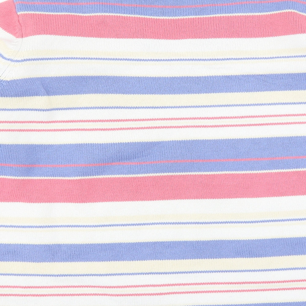 EWM Womens Blue Striped  Pullover Jumper Size M