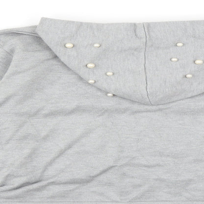 Zara Girls Grey   Pullover Hoodie Size 10 Years  - beaded detail