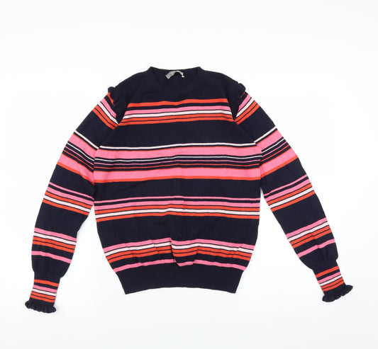 Oasis Womens Blue Striped  Pullover Jumper Size S