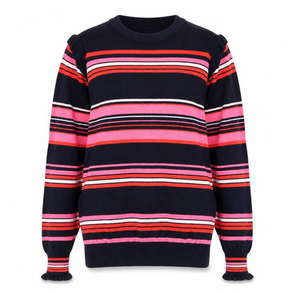 Oasis Womens Blue Striped  Pullover Jumper Size S