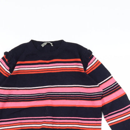 Oasis Womens Blue Striped  Pullover Jumper Size S