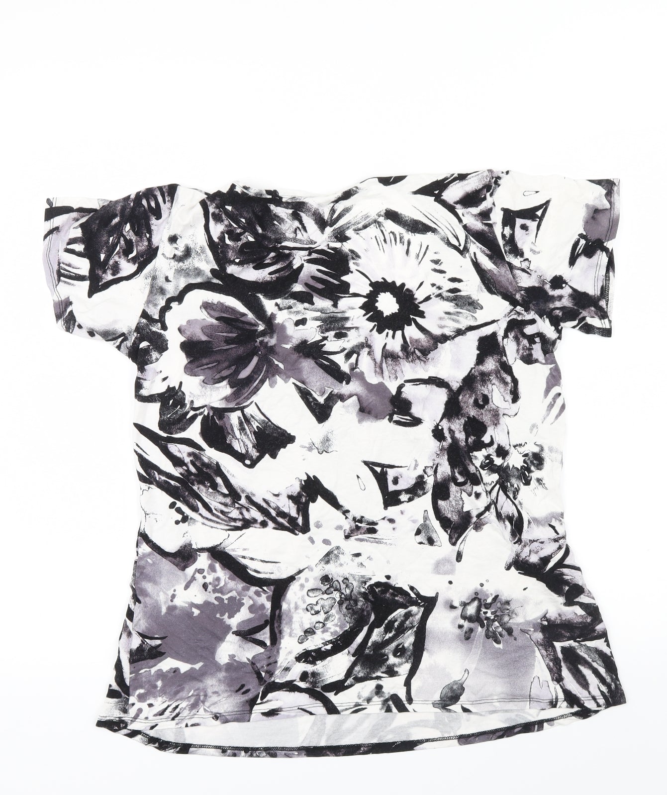 Womens UK Size L Reflections Black Basic T-Shirt