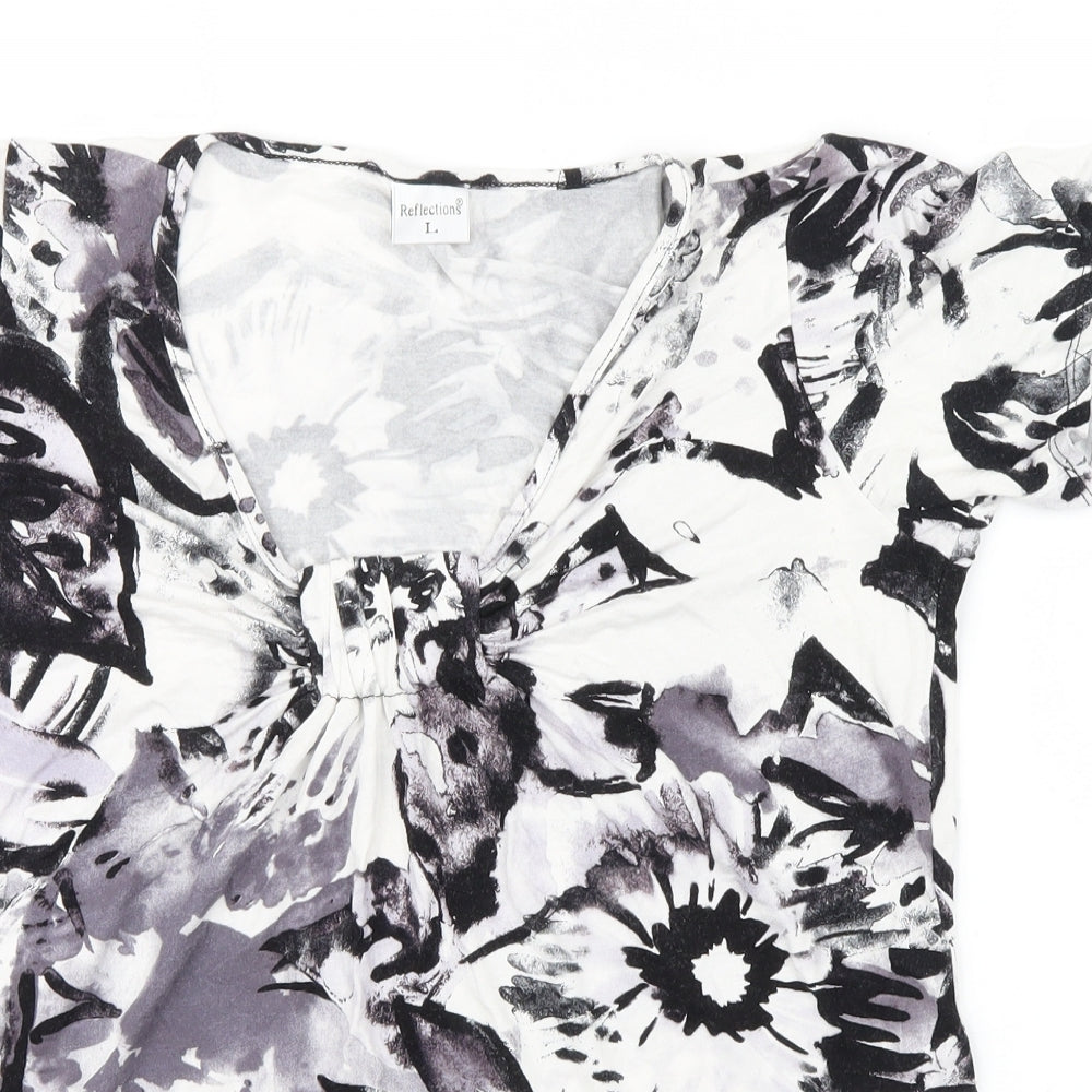 Womens UK Size L Reflections Black Basic T-Shirt