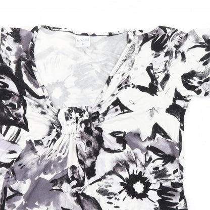 Womens UK Size L Reflections Black Basic T-Shirt
