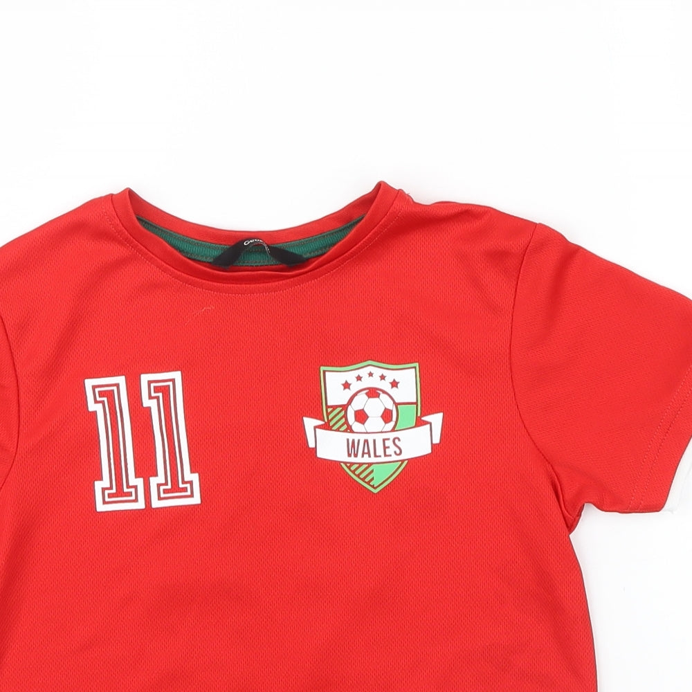 George Boys Red   Pullover T-Shirt Size 7-8 Years
