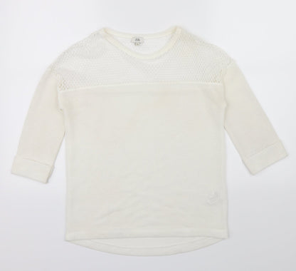 River Island Womens Beige   Pullover Jumper Size 6  - Netted top