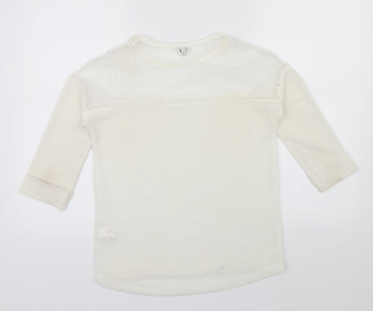 River Island Womens Beige   Pullover Jumper Size 6  - Netted top